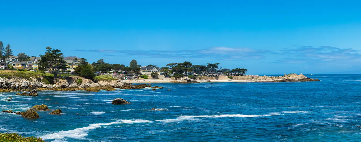 Hiking trail close to a beach in Monterey