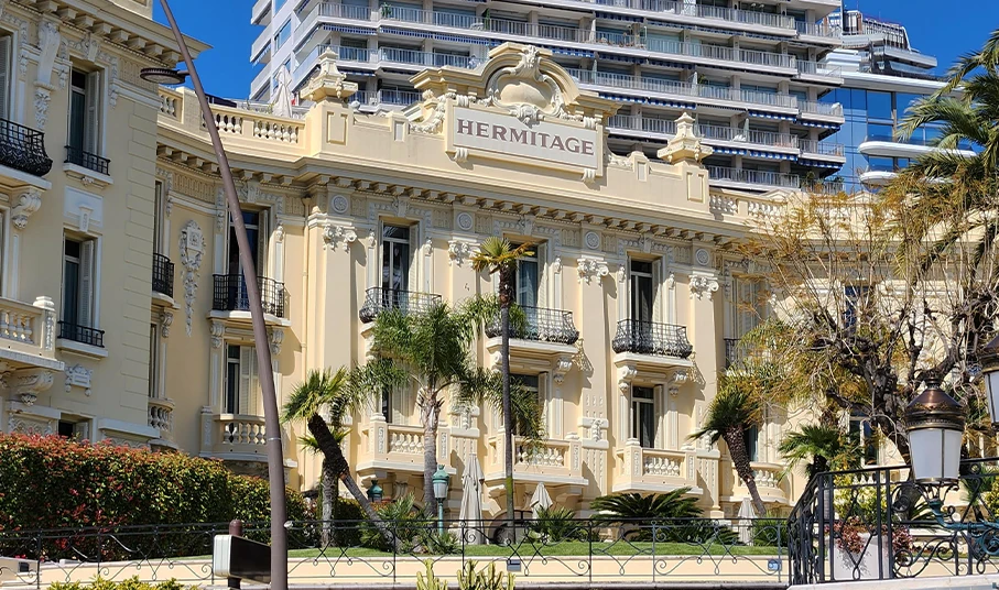 Hotel Hermitage Monte Carlo on trip with Raquel