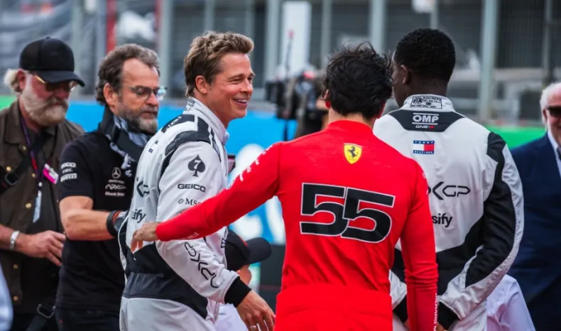 Brad Pitt during 'F1' movie filming