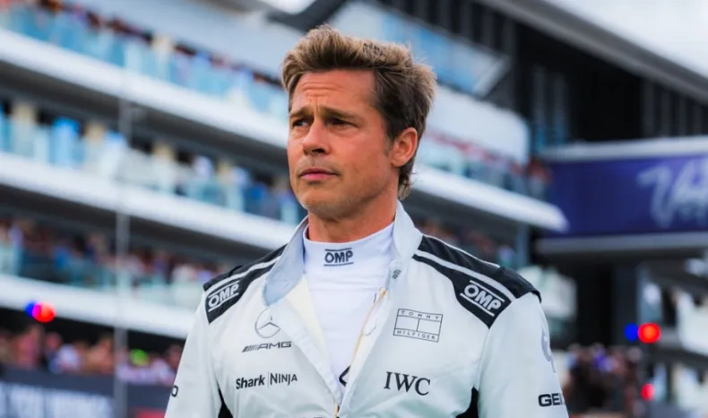 Brad Pitt during 'F1' movie filming