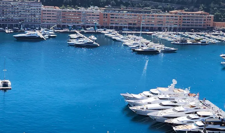 View of Port Hercule from Hotel Room Balcony
